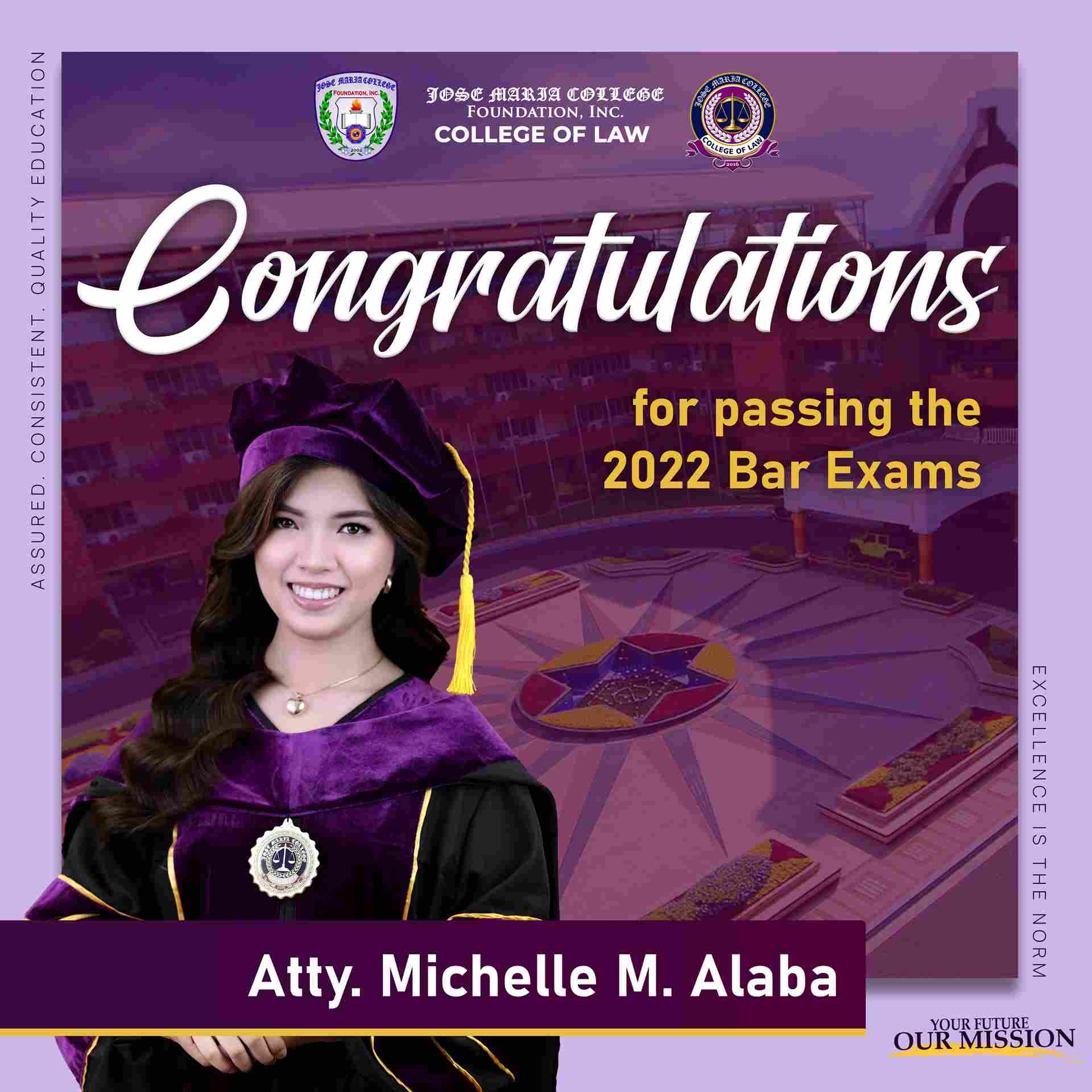 JMCFI College of Law Bar Passer, Bas Passer 2022 Get that Bar 2022