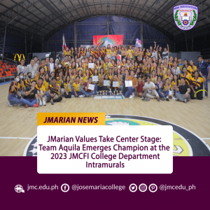 JMarian Values Take Center Stage: Team Aquila Emerges Champion at 2023 JMCFI College Department Intramurals